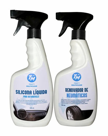 Silicona liquida con renovador de neumáticos 500 ml Pack
