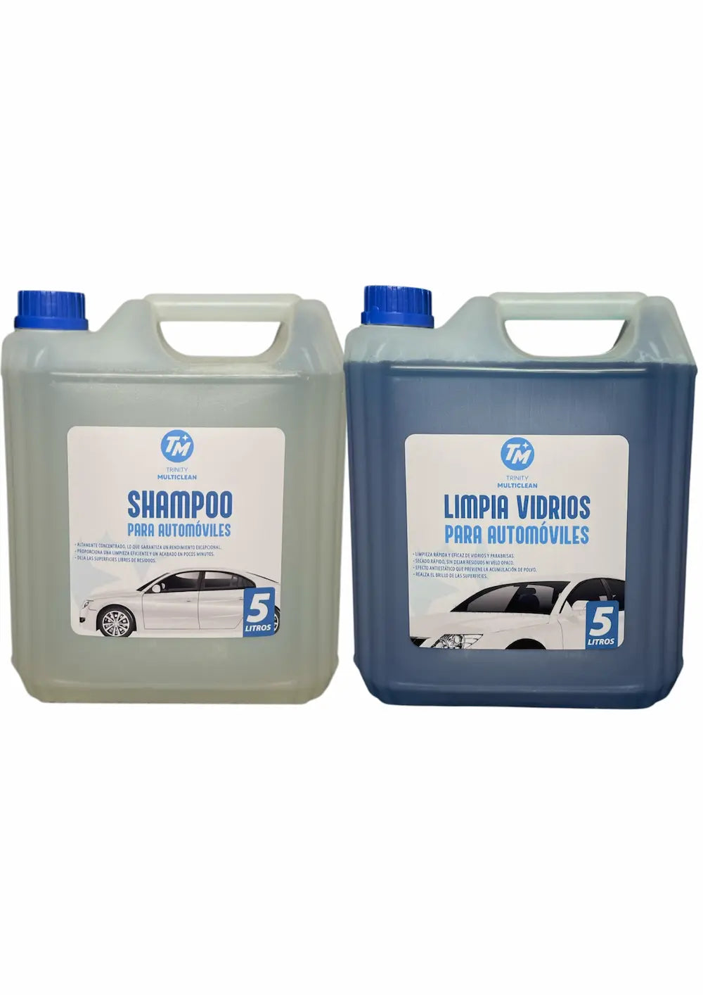 Pack Limpia Vidrios y Shampoo para Autos 5L